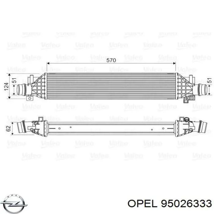 Радіатор інтеркулера Opel 95026333