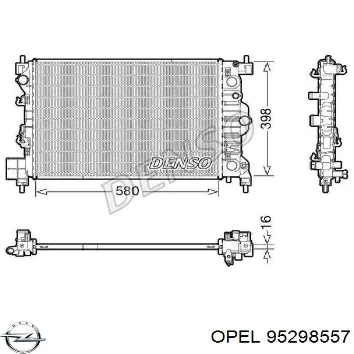 95298557 Opel Радіатор охолодження двигуна