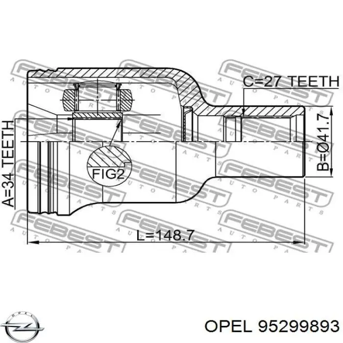 Піввісь передня, права General Motors 95299893 ціна, від 182.79 USD