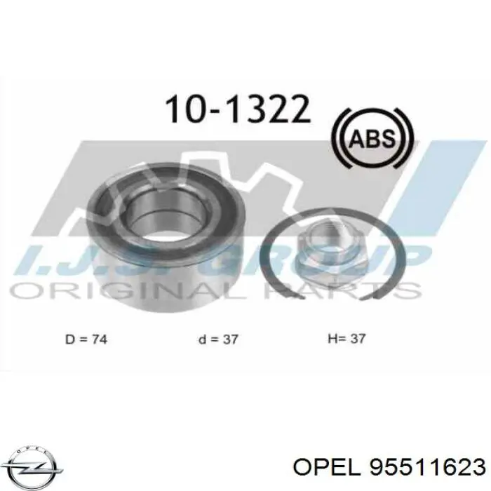 Комплект підшипник маточини передньої Opel 95511623 ціна, від 21.55 USD