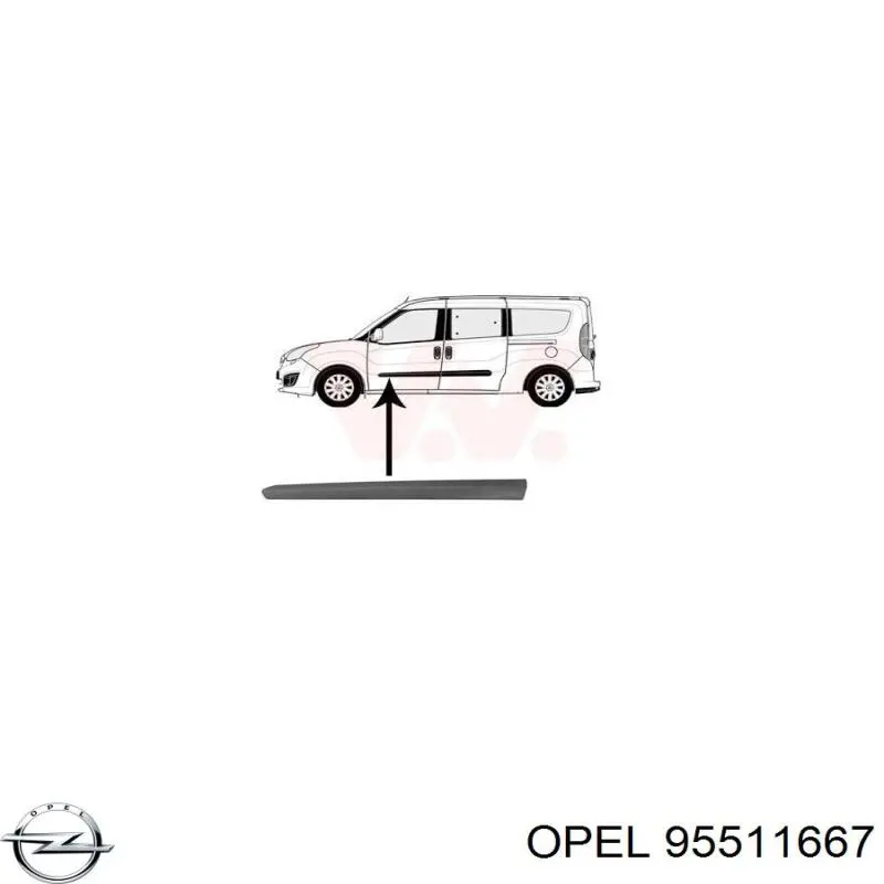 Молдинг передньої лівої двері Fiat Doblo (119) (Фіат Добло)