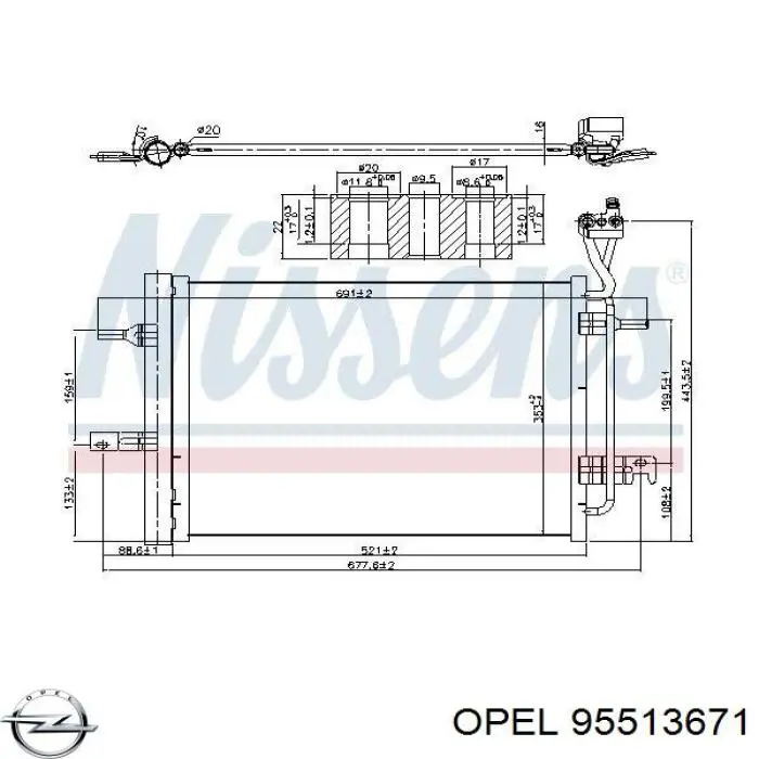 Радіатор кондиціонера 13303641 Opel