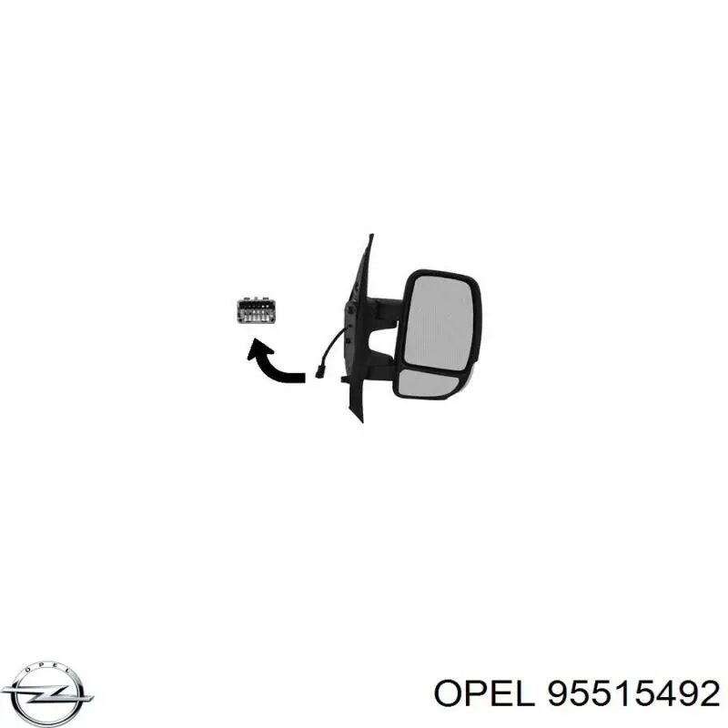 95515492 Opel дзеркало заднього виду, праве