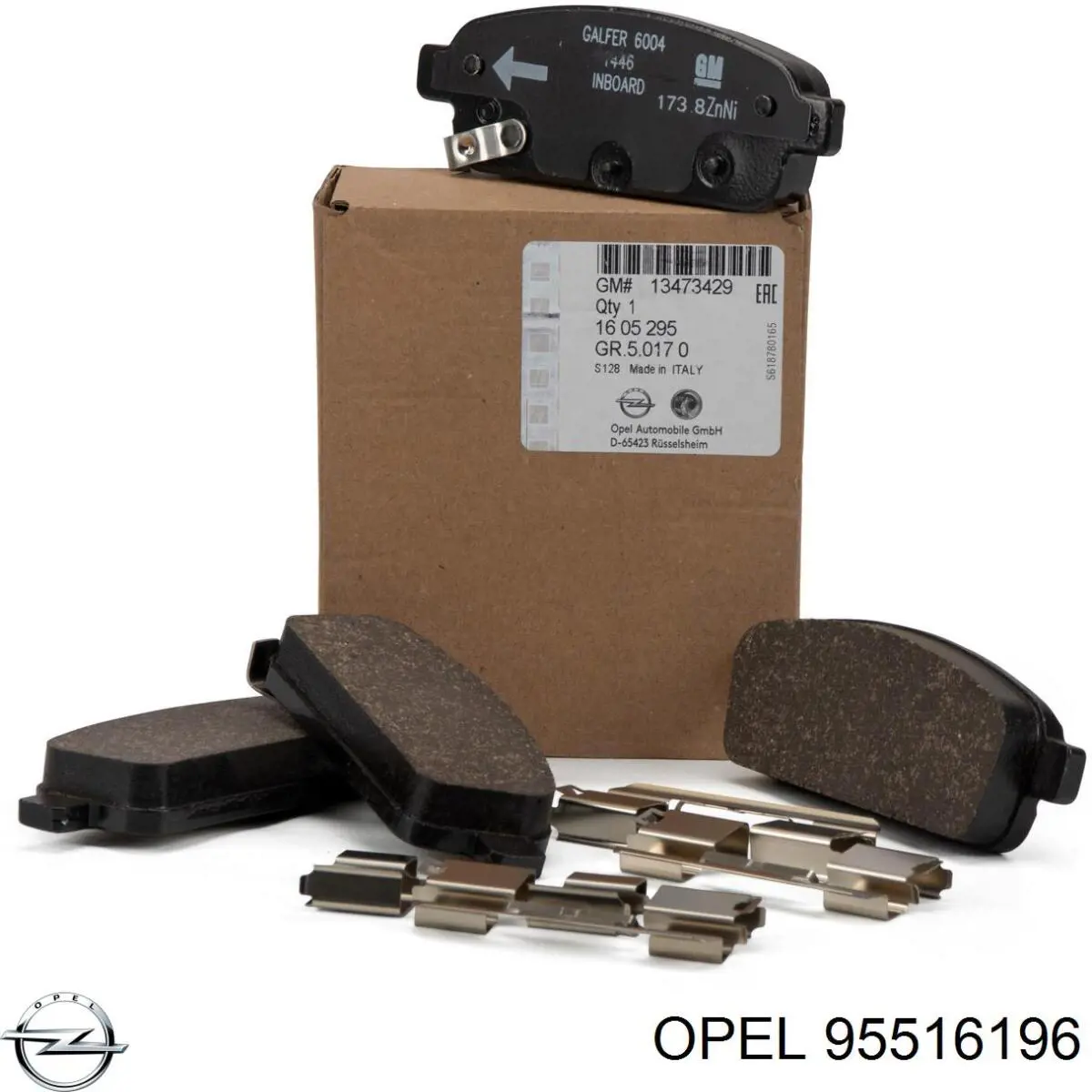 95516196 Opel Колодки гальмівні задні, дискові