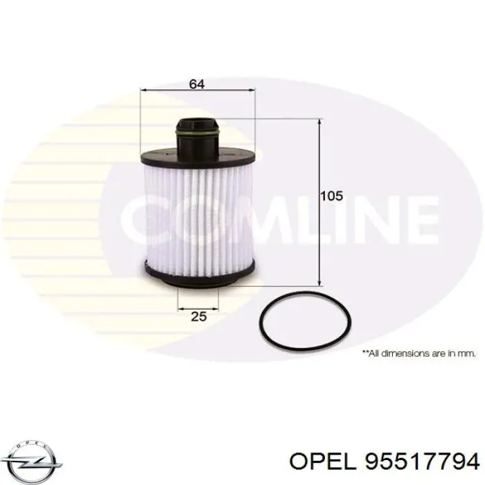 Масляний фільтр двигуна Opel 95517794 ціна, від 12.84 USD
