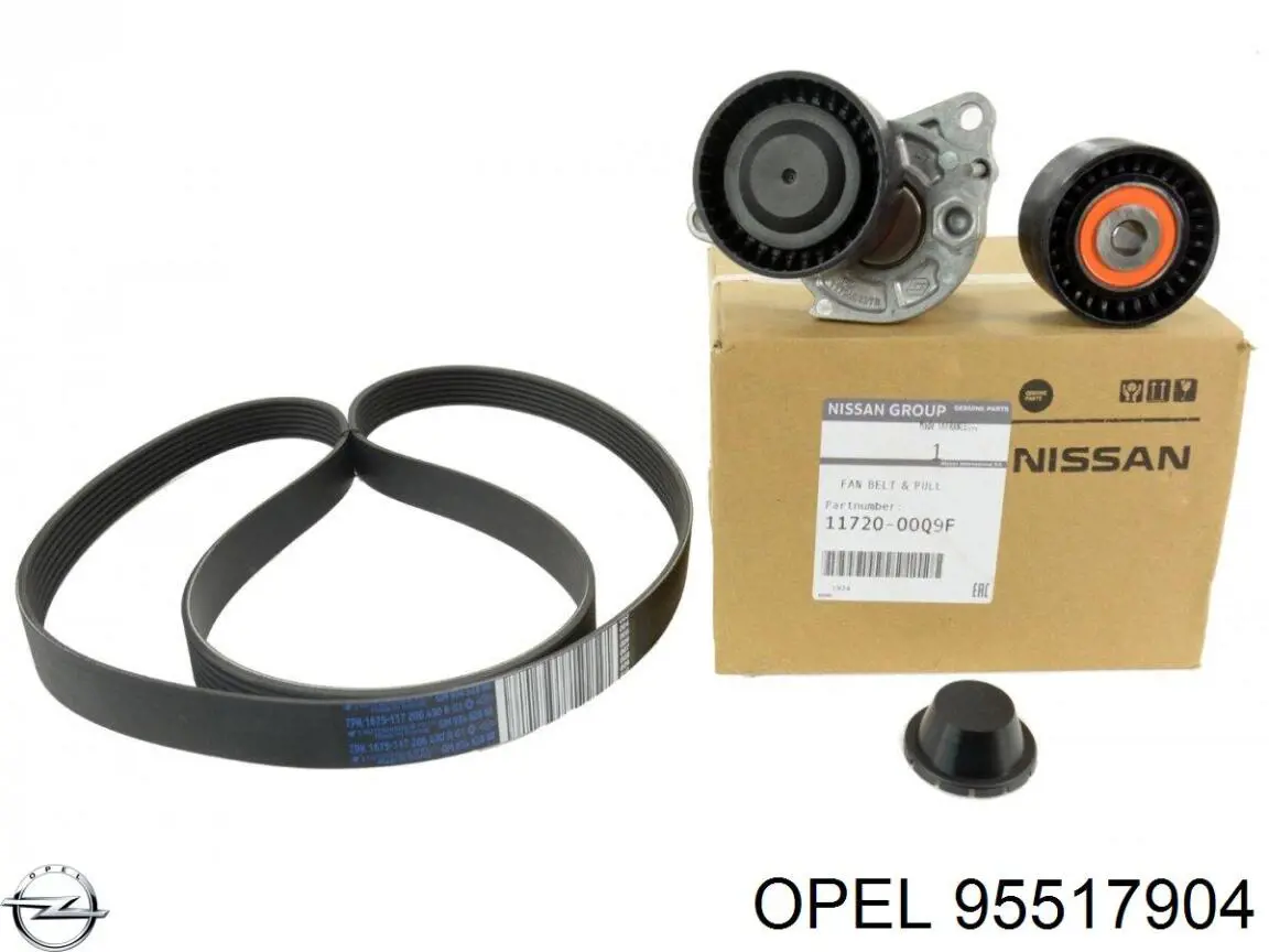 Ремінь приводний, агрегатів, комплект Opel 95517904 ціна, від 103.28 USD