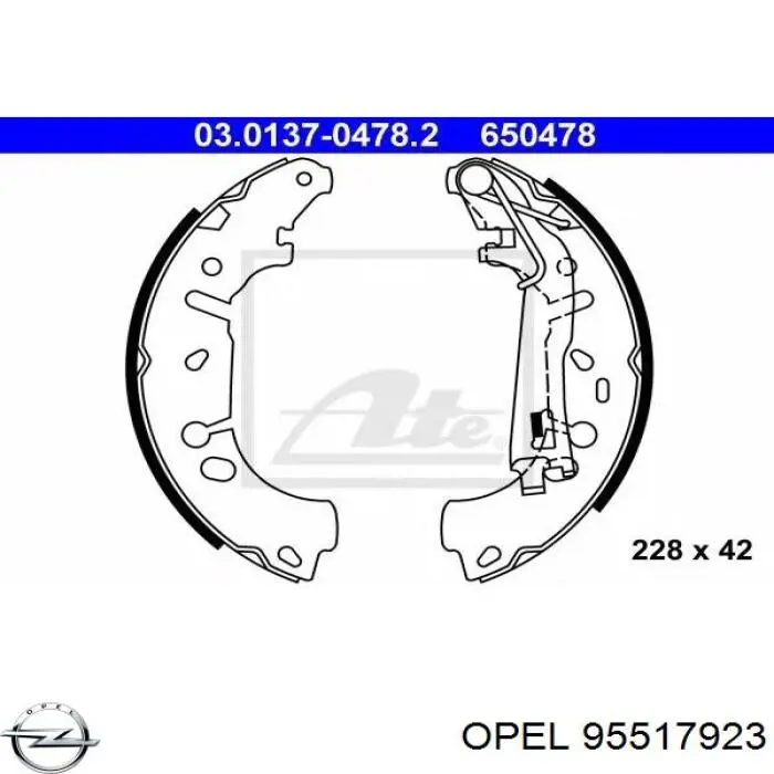 Колодки гальмові задні, барабанні Opel 95517923 ціна, від 25.11 USD