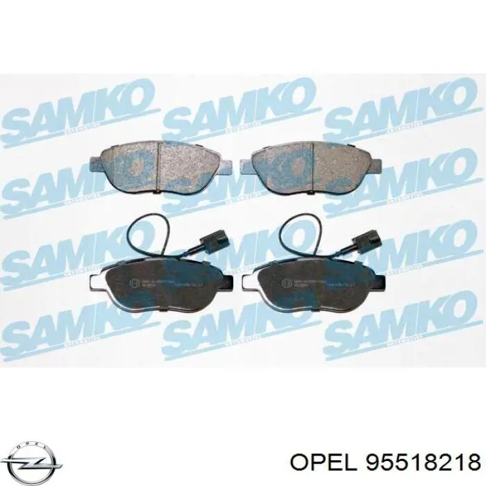 Передні тормозні колодки 95518218 Opel