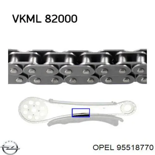Комплект ланцюга ГРМ 95518770 Opel