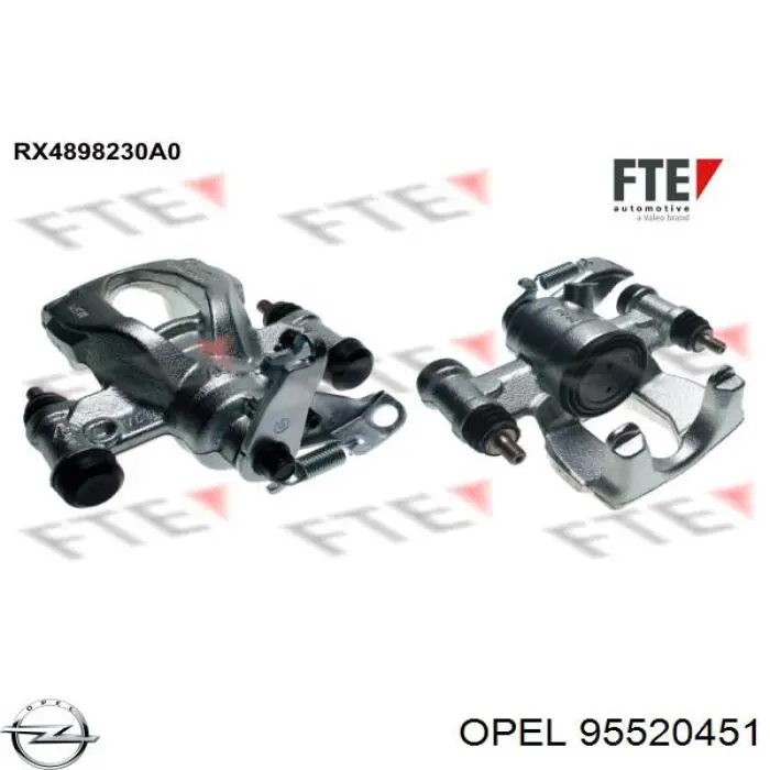 Супорт задній лівий 95520451 Opel