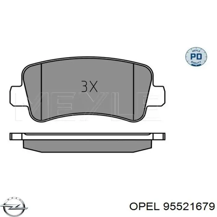 95521679 Opel колодки гальмові задні, дискові