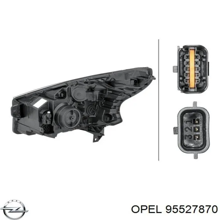 Фара передня права Opel 95527870 ціна, від 305.11 USD