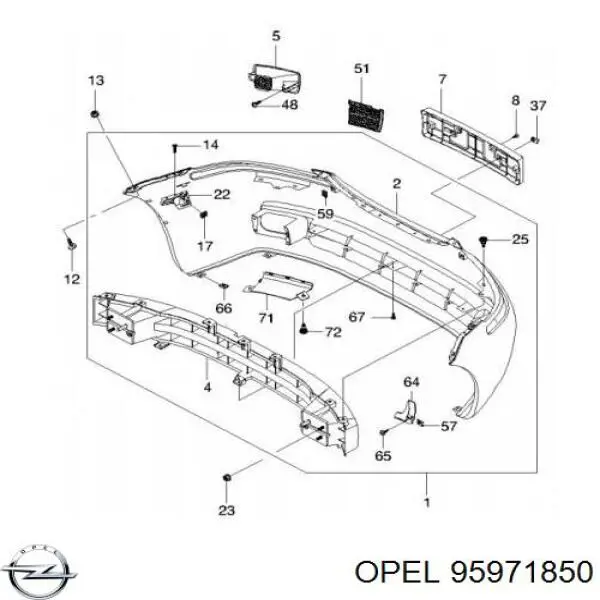 Решітка вентиляційна задня Opel 95971850 ціна, від 3.25 USD