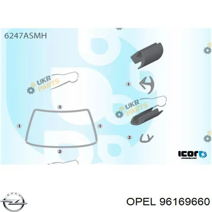 Молдинг вітрового скла Icor GS5049P112X ціна, від 15.70 USD