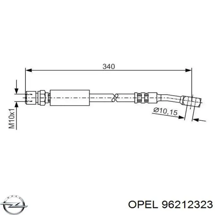 Шланг гальмівний передній 96212323 Opel