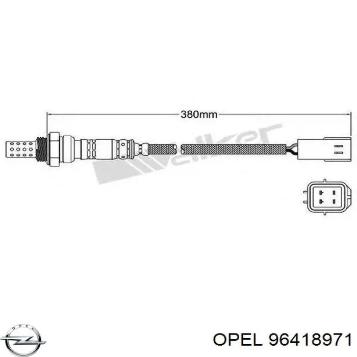 Лямбдазонд, датчик кисню до каталізатора Opel 96418971 ціна, від 29.14 USD