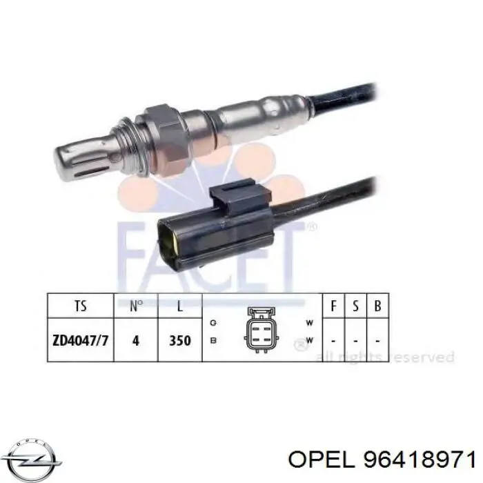 Купити 96418971 Opel Лямбдазонд, датчик кисню до каталізатора
