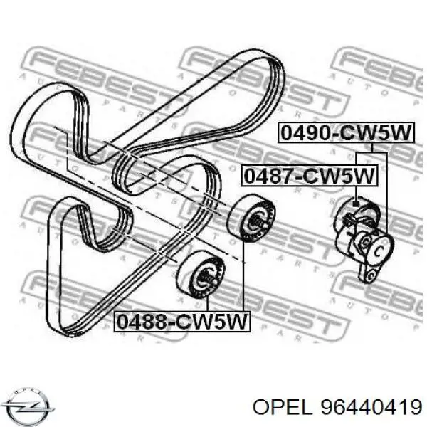 Купити 96440419 Opel Натягувач приводного ременя