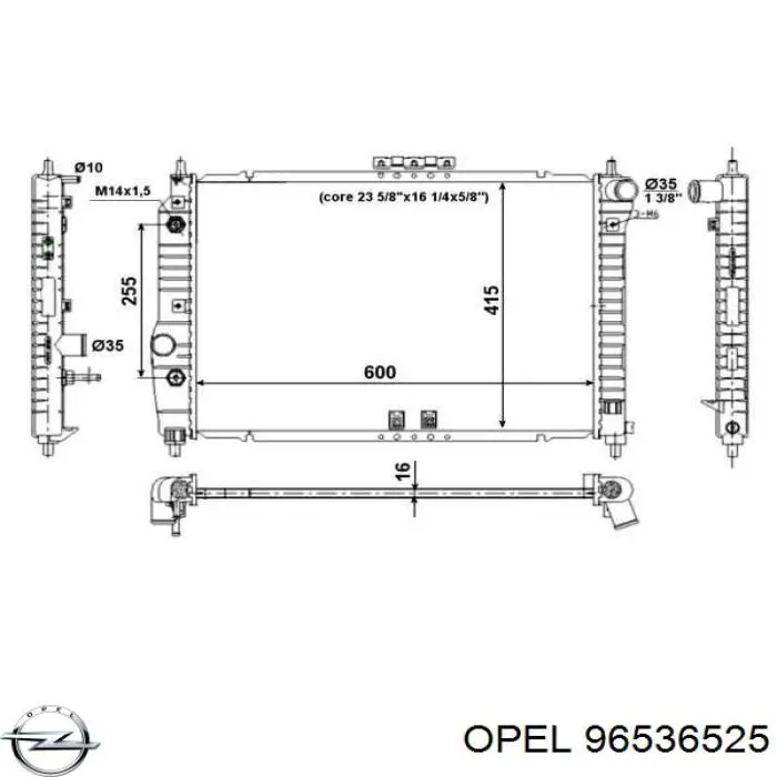 Купити 96536525 Opel Радіатор двигуна