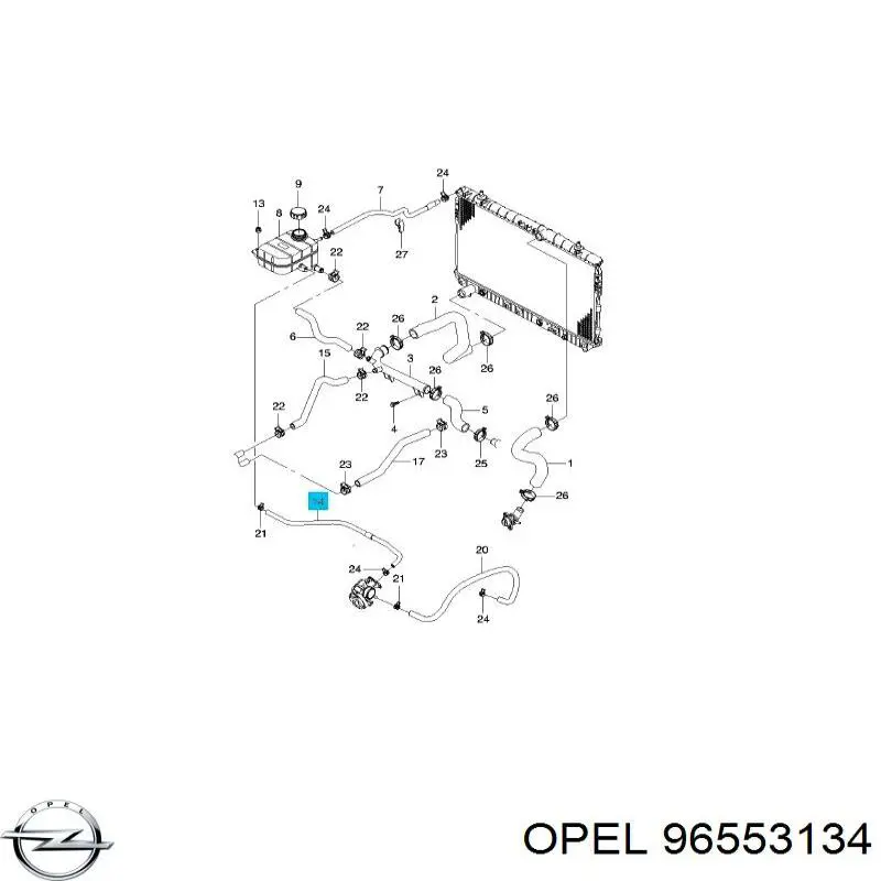 Шланг (патрубок) обігріву дросельної заслінки 96553134 Opel