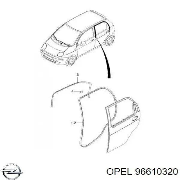 Ущільнювач двері задньої правої (на двері) General Motors 96315705 ціна, від 28.74 USD