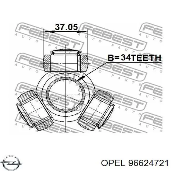 Піввісь (привід) передня, ліва 96624721 Opel