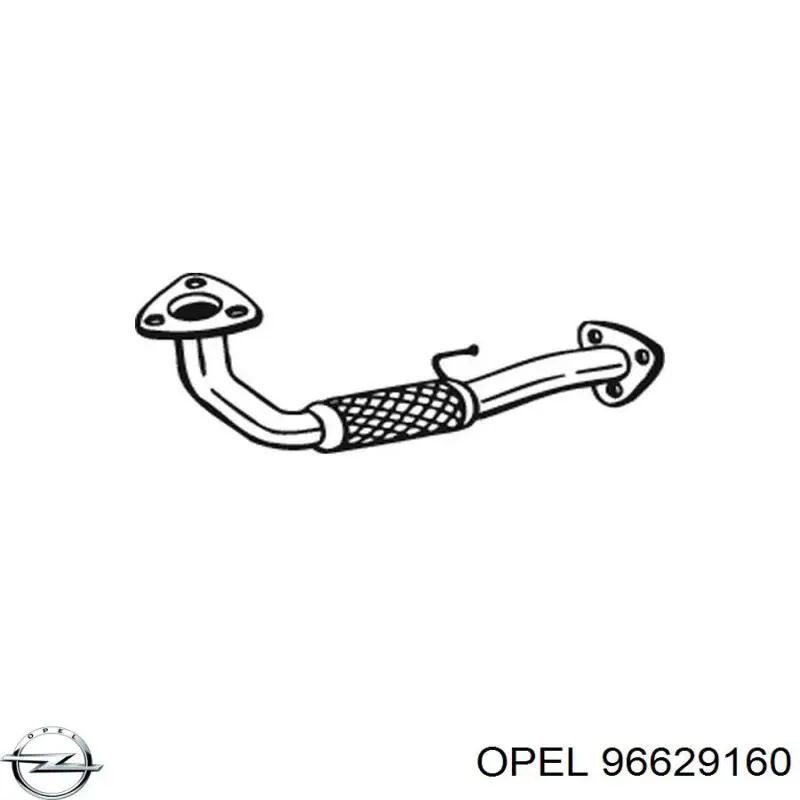 96629160 Opel Труба приймальна (штани) глушника, передня