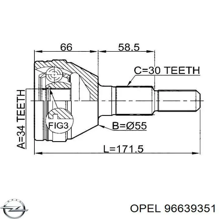Пильник ШРКШ зовнішній Opel 4813821