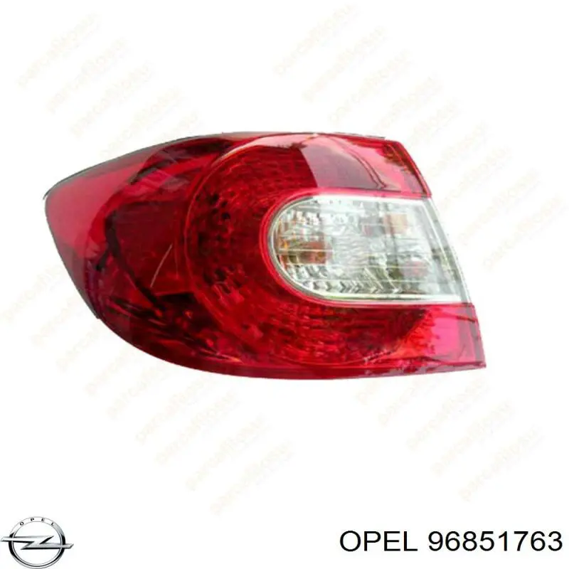 Ліхтар задній лівий, зовнішній 96851763 Opel