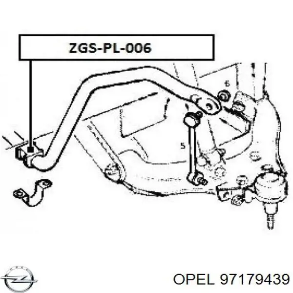 Втулка стабілізатора заднього 97179439 Opel