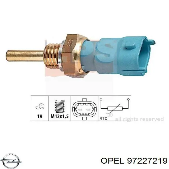 Термодатчик охолоджуючої рідини Opel 97227219 ціна, від 7.36 USD