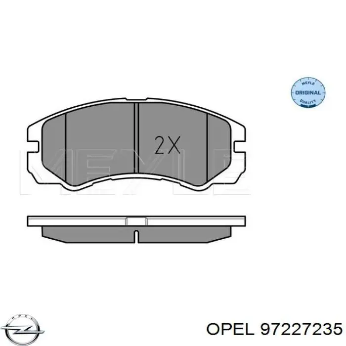 97227235 Opel Передні гальмівні колодки