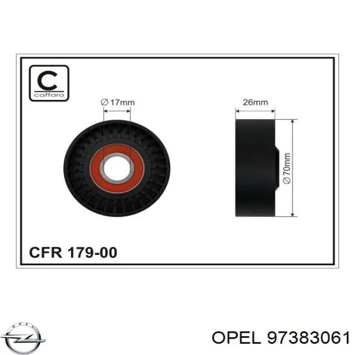 Натягувач приводного ременя Opel 97383061 ціна, від 45.96 USD