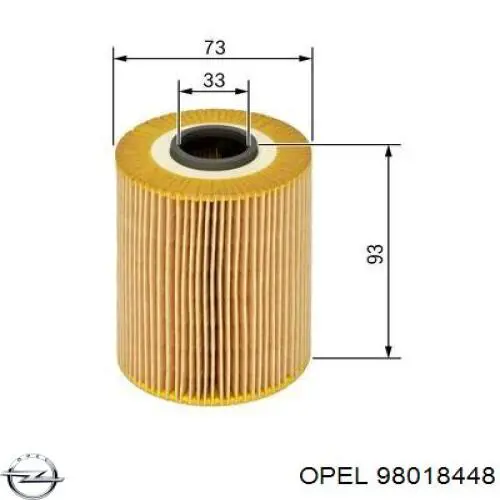 Масляний фільтр двигуна Opel 98018448 ціна, від 8.83 USD