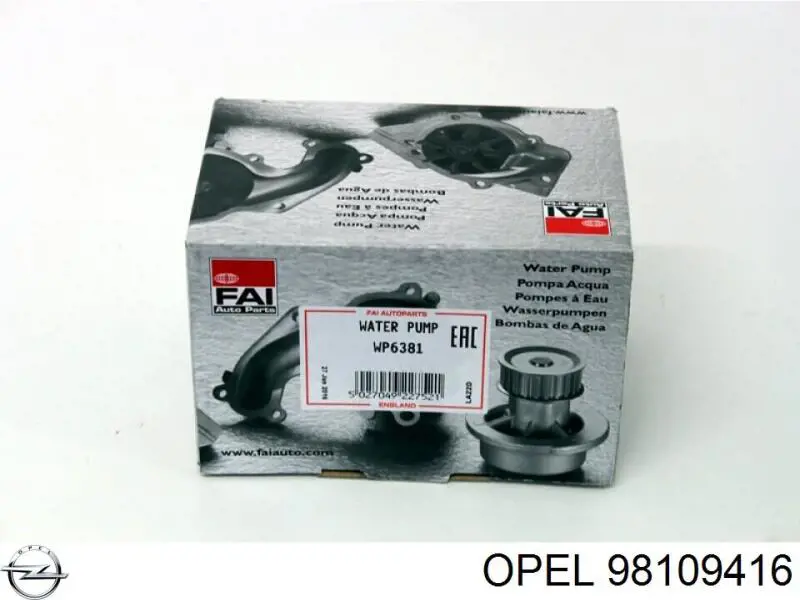 Помпа охолодження Opel 98109416 ціна, від 36.49 USD