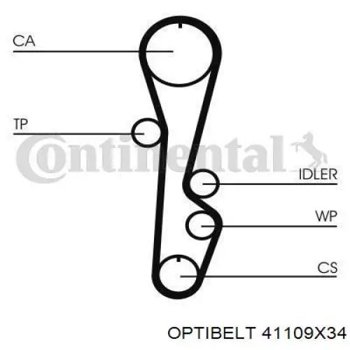 Купити 41109X34 Optibelt Ремінь газорозподільного механізму