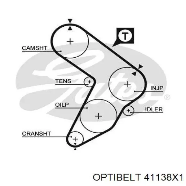41138X1 Optibelt Ремінь двигуна