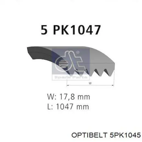 5PK1045 Optibelt Поліклиновий ремінь