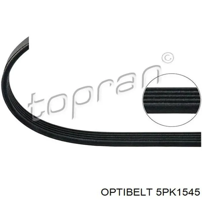 Ремінь приводний, агрегатів 5PK1545 Optibelt