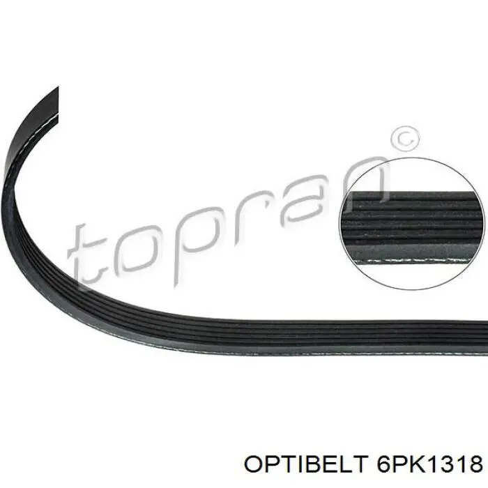 Ремінь приводний, агрегатів 6PK1318 Optibelt