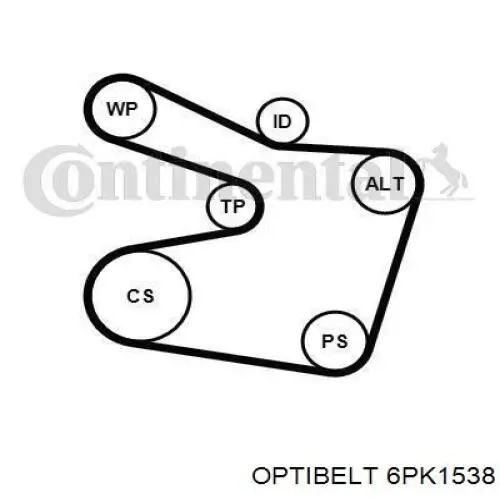 Купити 6PK1538 Optibelt Ремінь генератора