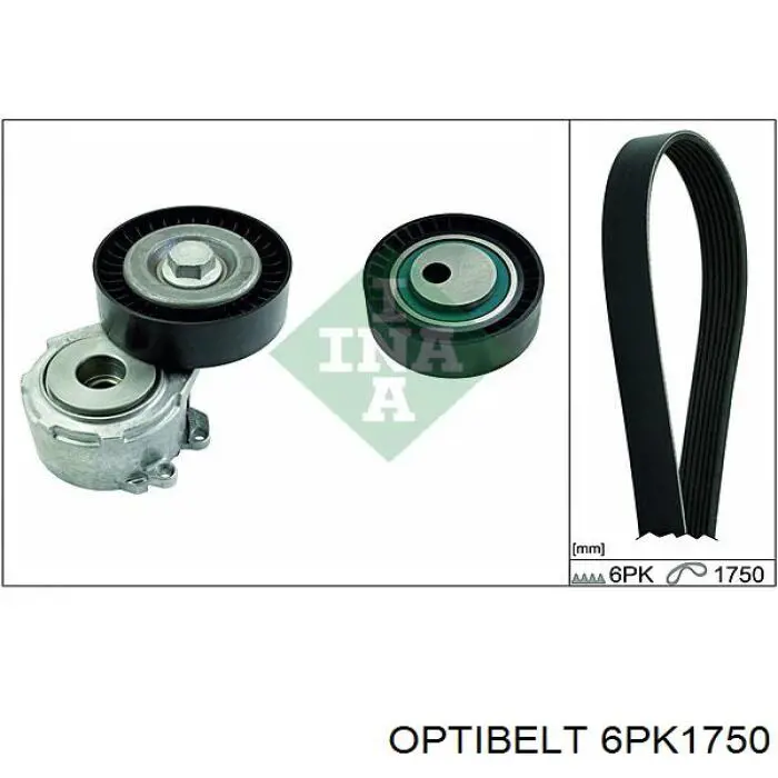 6PK1750 Optibelt Поліклиновий ремінь