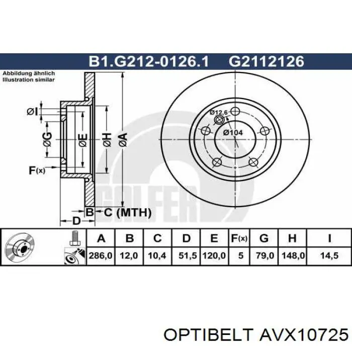 Ремінь генератора AVX10725 Optibelt