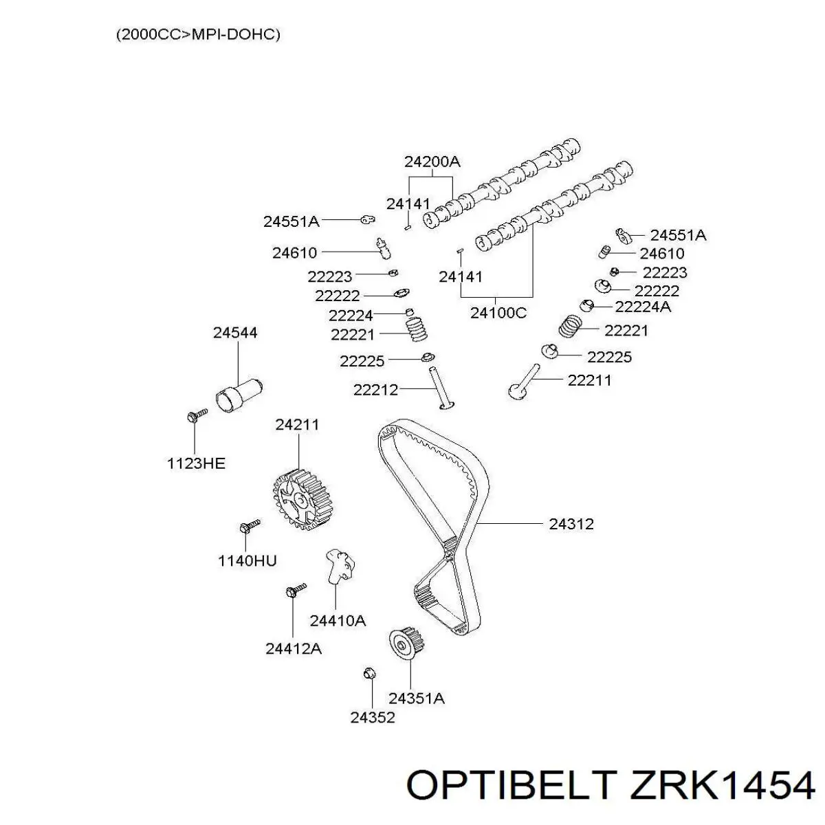 ГРМ ремінь Optibelt ZRK1454