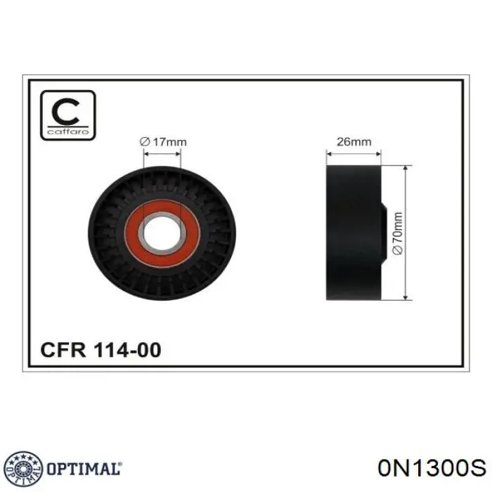 Ролик натягувача приводного ременя 0N1300S Optimal