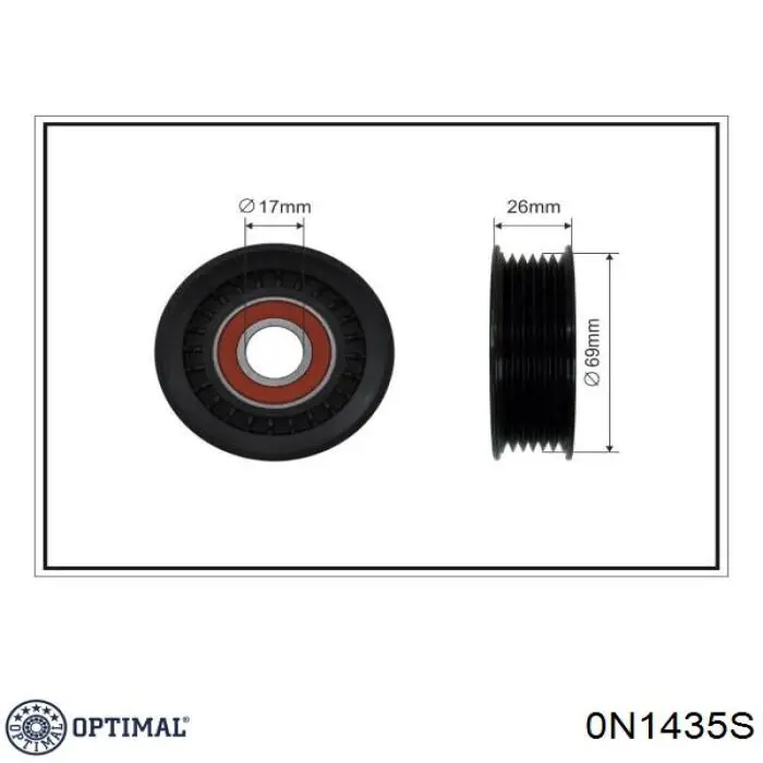 0N1435S Optimal ролик натягувача приводного ременя