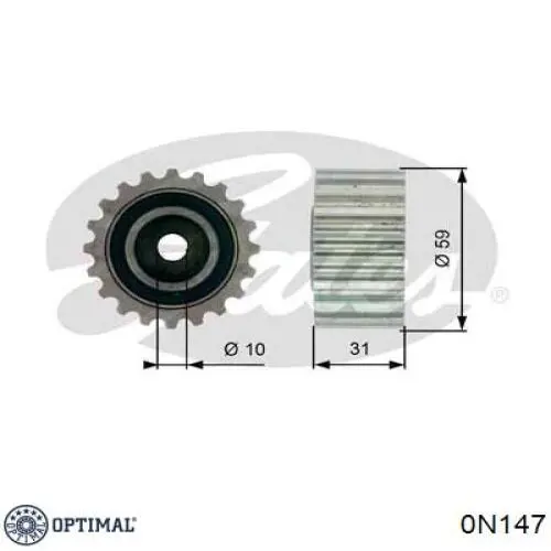 Ролик ременя ГРМ, паразитний 0N147 Optimal