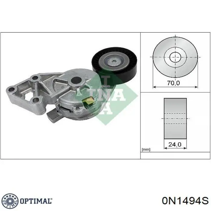 0N1494S Optimal Ролик натяжителя ременя агрегатів