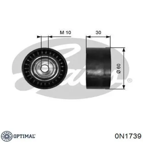 Купити 0N1739 Optimal Ролик приводного ременя, паразитний