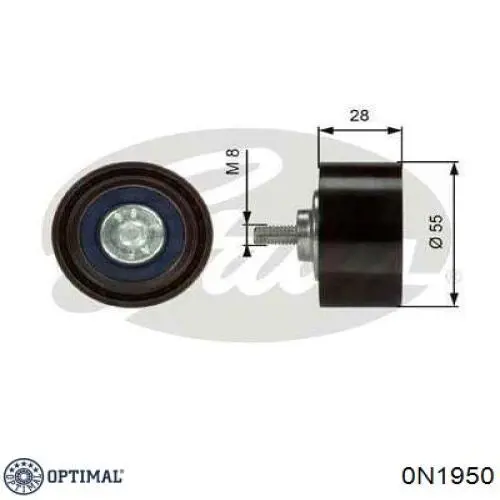 Купити 0N1950 Optimal Ролик приводного ременя, паразитний